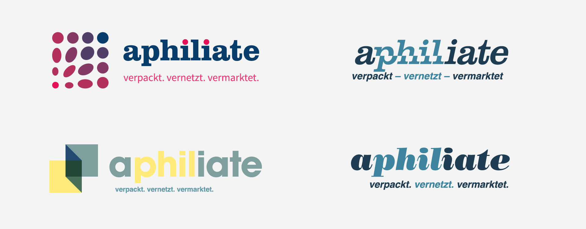 Erste Entwürfe des aphiliate-Logos