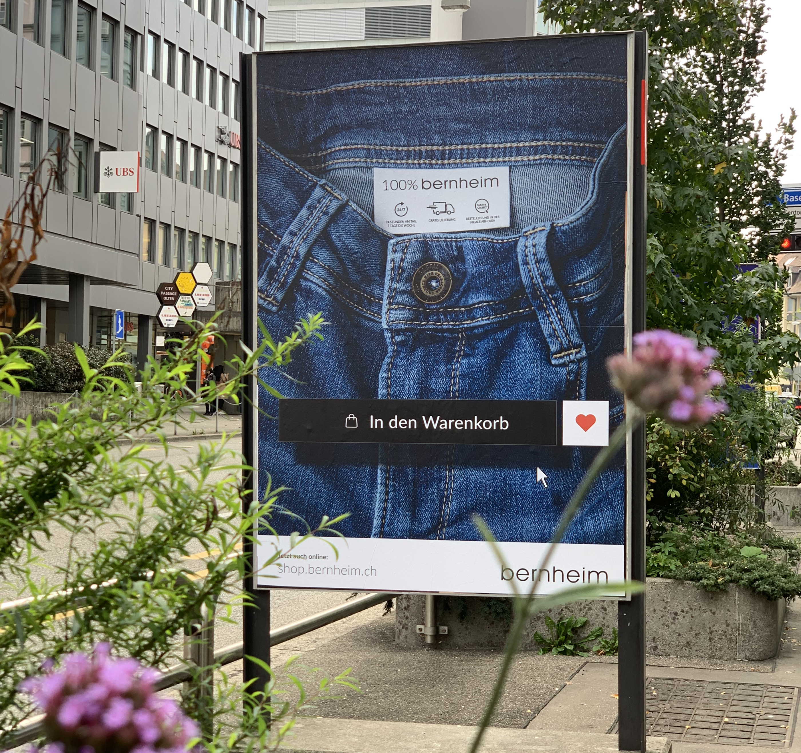 Plakat der Kampagne in der Stadt Olten
